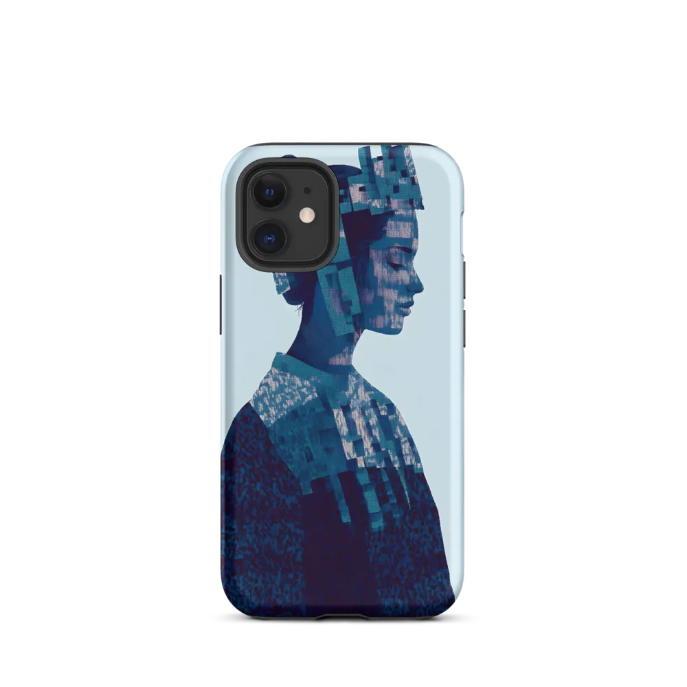 Digital Portrait in Abstract Blue
