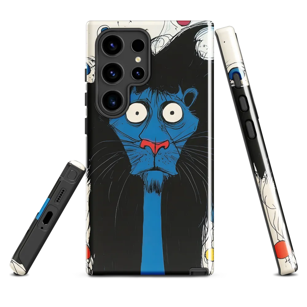 Whimsical Blue Lion