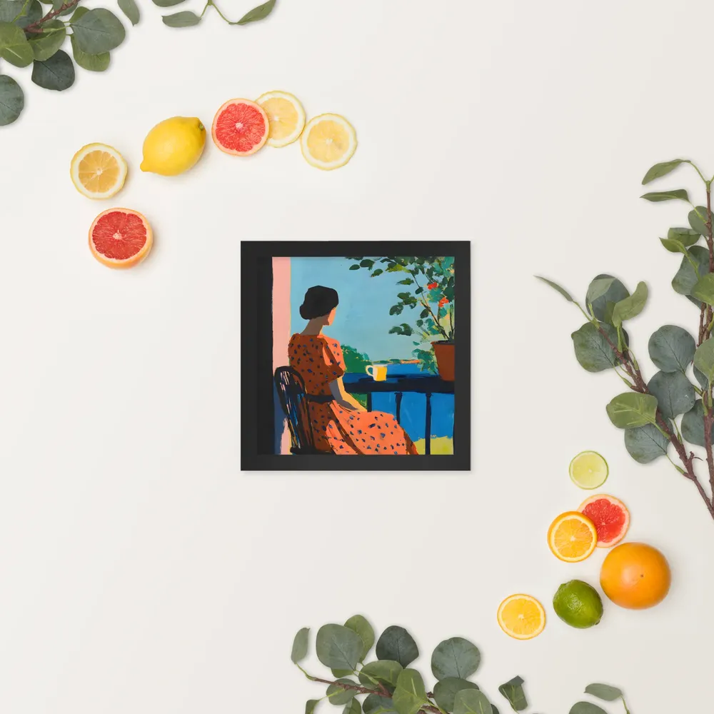 Balcony Reverie 
 Poster with Black Frame | 10″x 10″