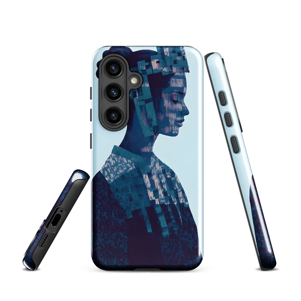 Digital Portrait in Abstract Blue