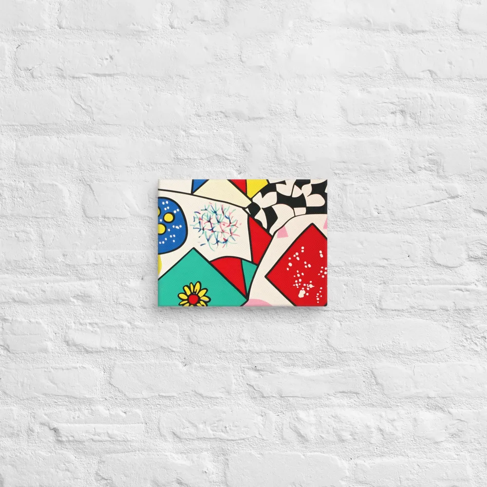 Joyful Geometry: A Playful Dance of Shapes and Colors | Canvas | 9″×12″