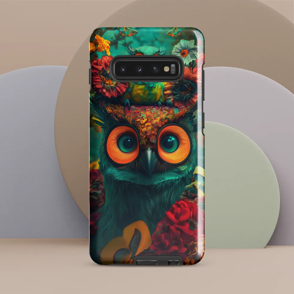 Majestic Harmony: The Floral Owl | Phone Case |  S10 Plus | Tough Case | Glossy