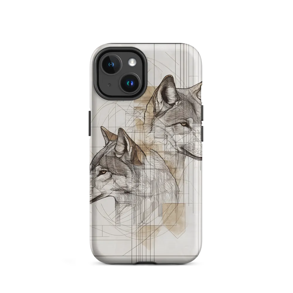 Geometric Harmony: The Essence of Wolves | Phone Case |  14 | MagSafe® Tough Case | Matte