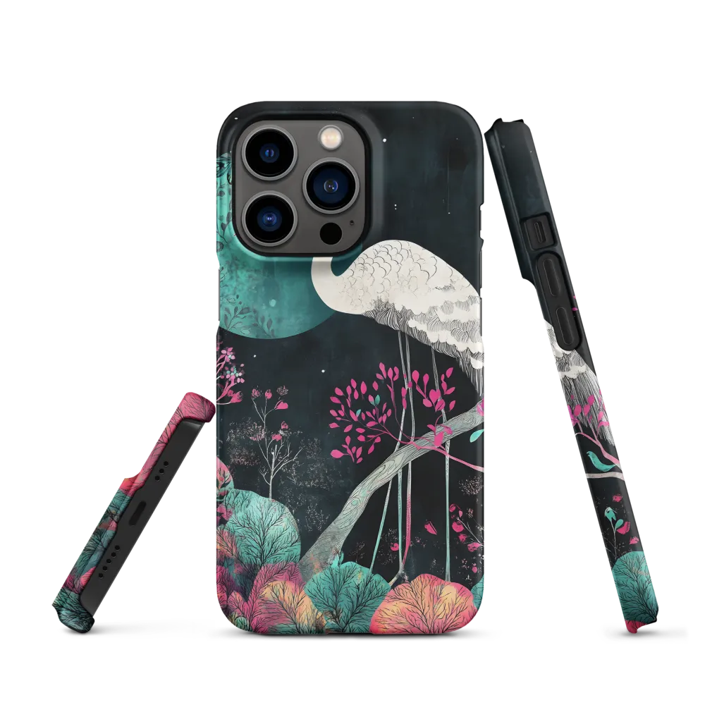 Ethereal Presence: Heron in a Floral Dreamscape | Phone Case |  13 Pro | Snap Case | Matte