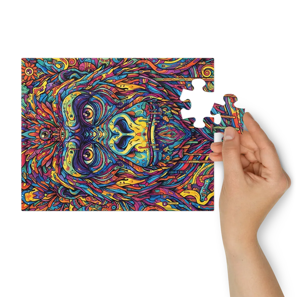 Psychedelic Gorilla 
 Jigsaw Puzzle in Tin Box