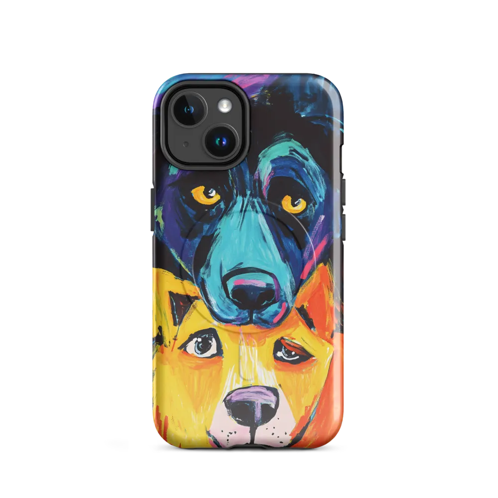 Vibrant Companions: An Expression of Canine Spirit | Phone Case |  14 | MagSafe® Tough Case | Glossy