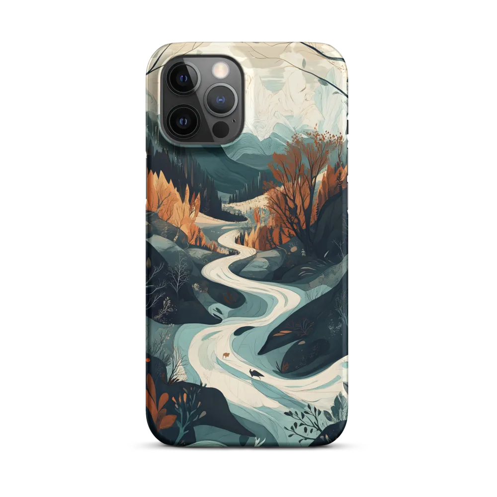Winding Serenity: A Digital Landscape | Phone Case |  12 Pro Max | Snap Case | Matte