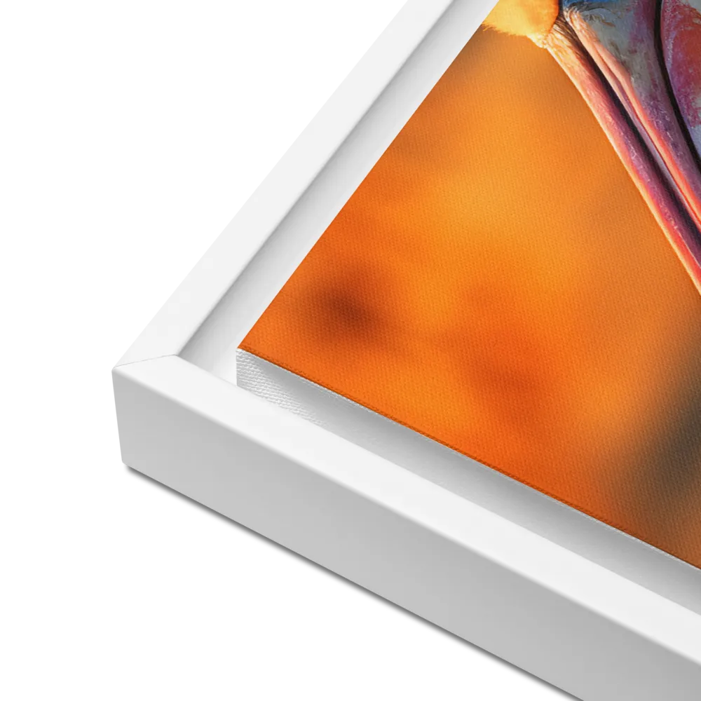 Elegance of the Pelican at Sunset | Canvas with White Frame | 18″×24″