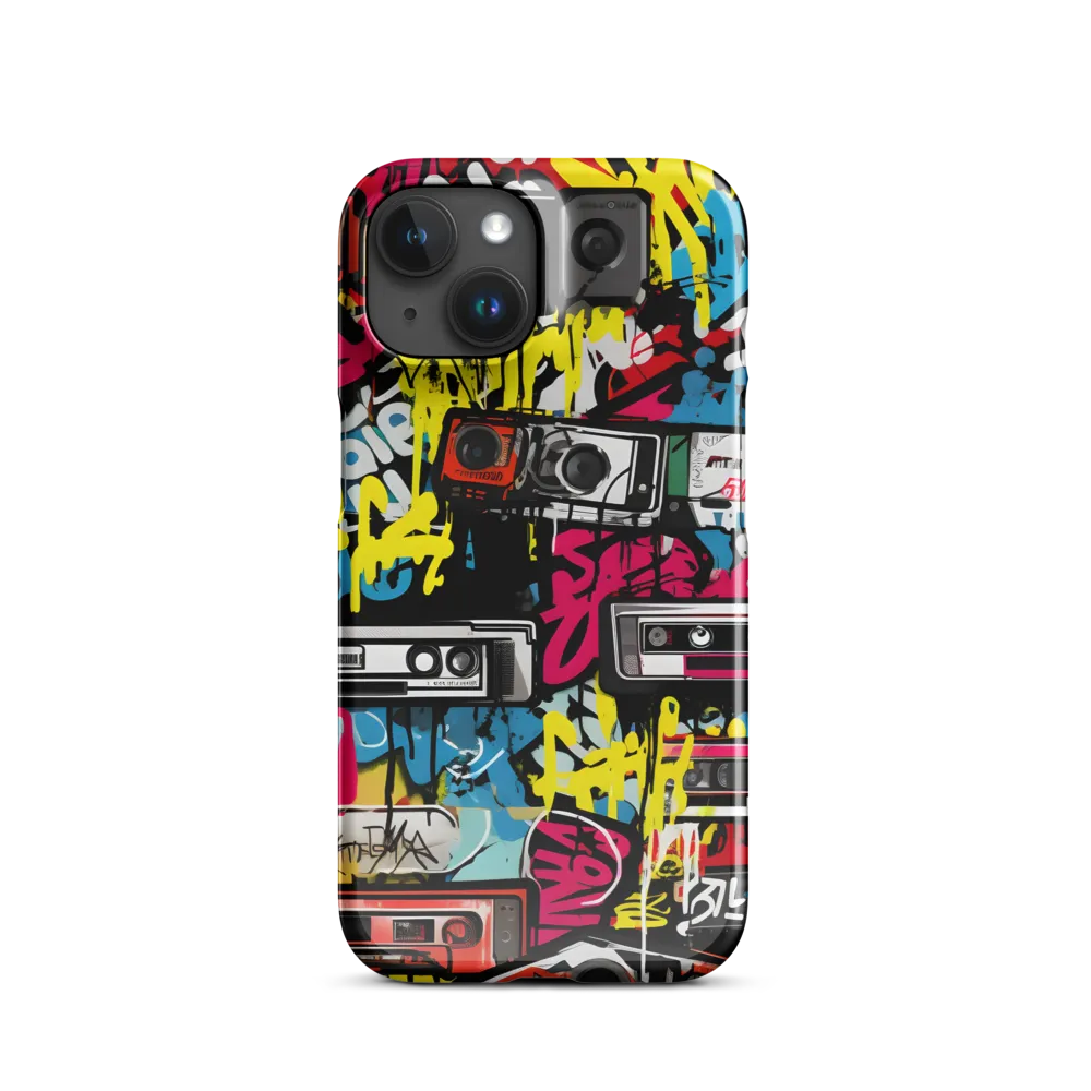 Urban Nostalgia: A Retro Cassette Explosion | Phone Case |  15 | Snap Case | Glossy