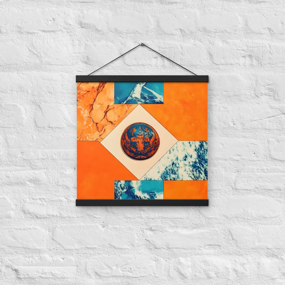 Harmonious Encounters: Abstract Geometry | Poster With Black Wood Hanger | 16″×16″
