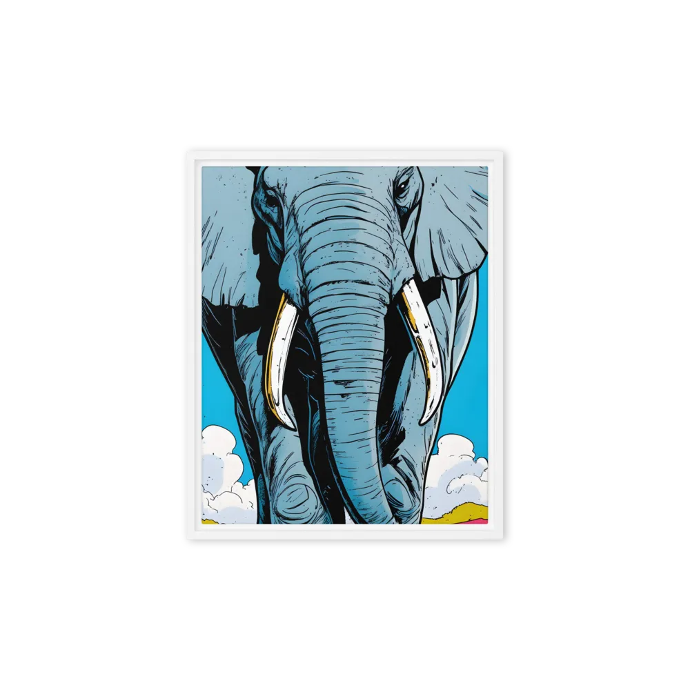Majestic Presence: The Elephant | Canvas with White Frame | 8″×10″