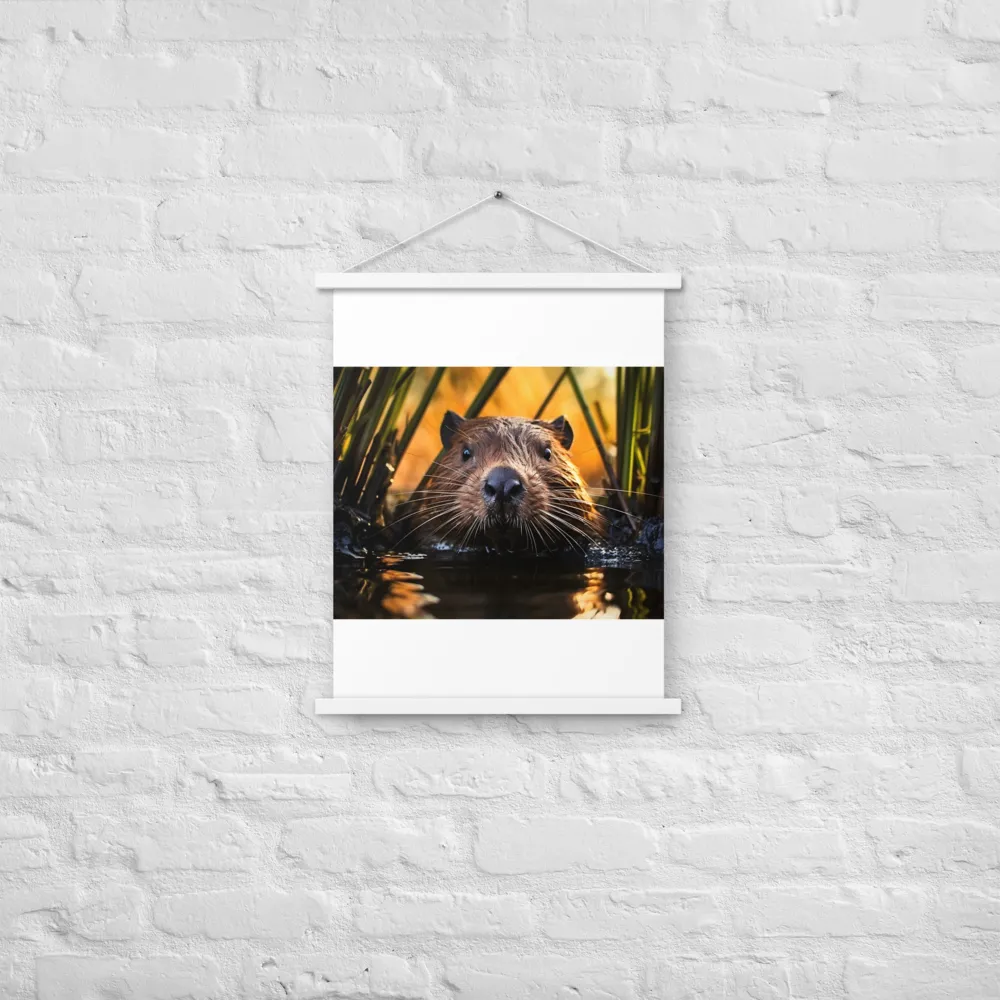 Beaver Serenity: A Natural Portrait | Poster With White Wood Hanger | 18″×24″