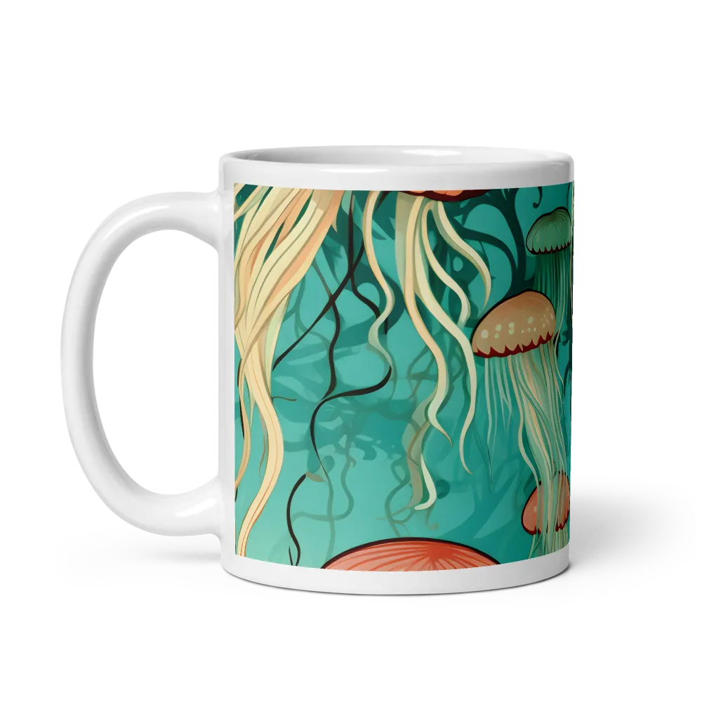 Ethereal Dance of Jellyfish | Mug with White inside | 11 oz