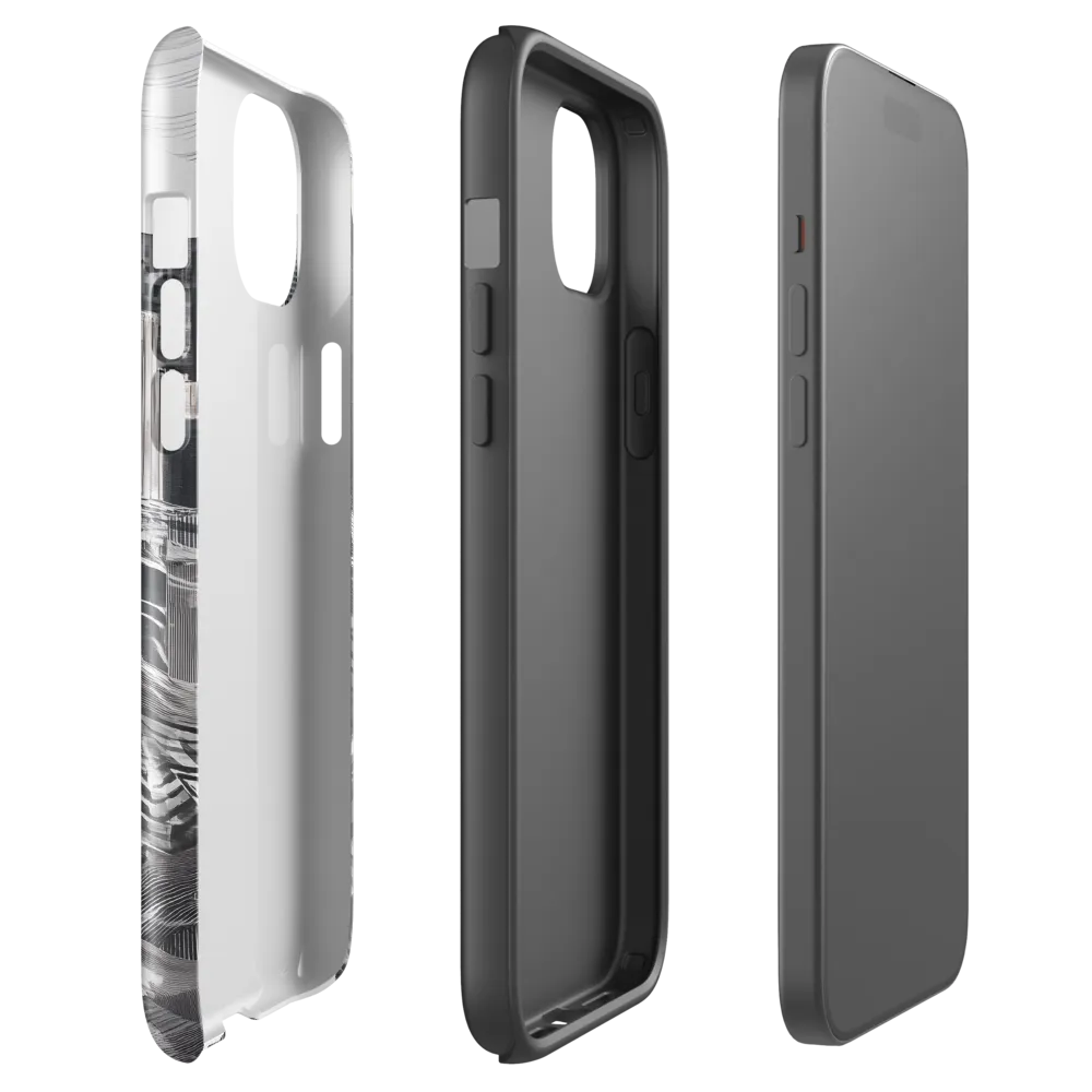 Urban Rhythm in Black and White | Phone Case |  15 Plus | Tough Case | Glossy