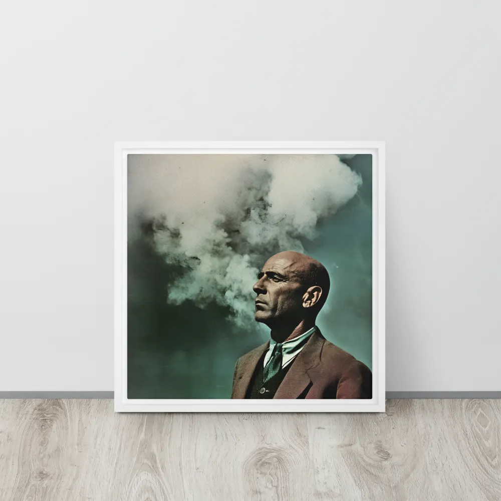 Clouded Thoughts | Canvas with White Frame | 16″×16″