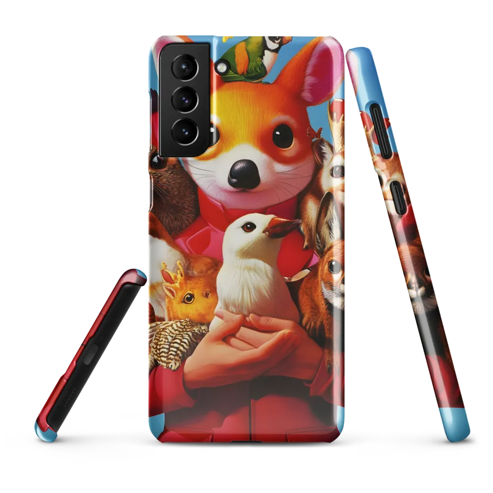 Harmony in Whimsy: A Modern Animal Ensemble | Phone Case |  S21 Plus | Snap Case | Glossy