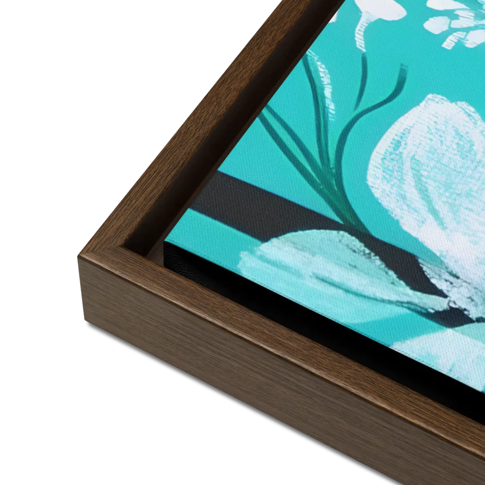 Whispers of Spring: A Colorful Retreat | Canvas with Brown Frame | 24″×36″