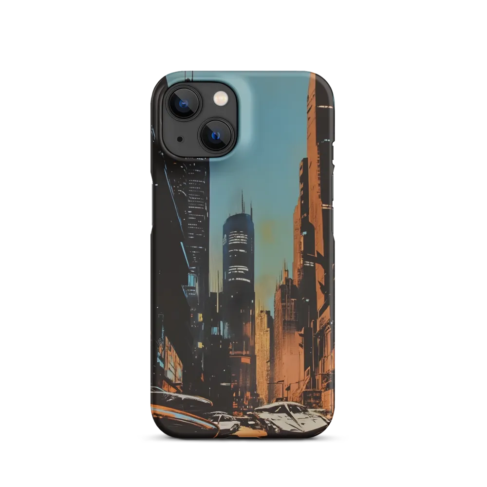 Futuristic Cityscape in Blue and Orange