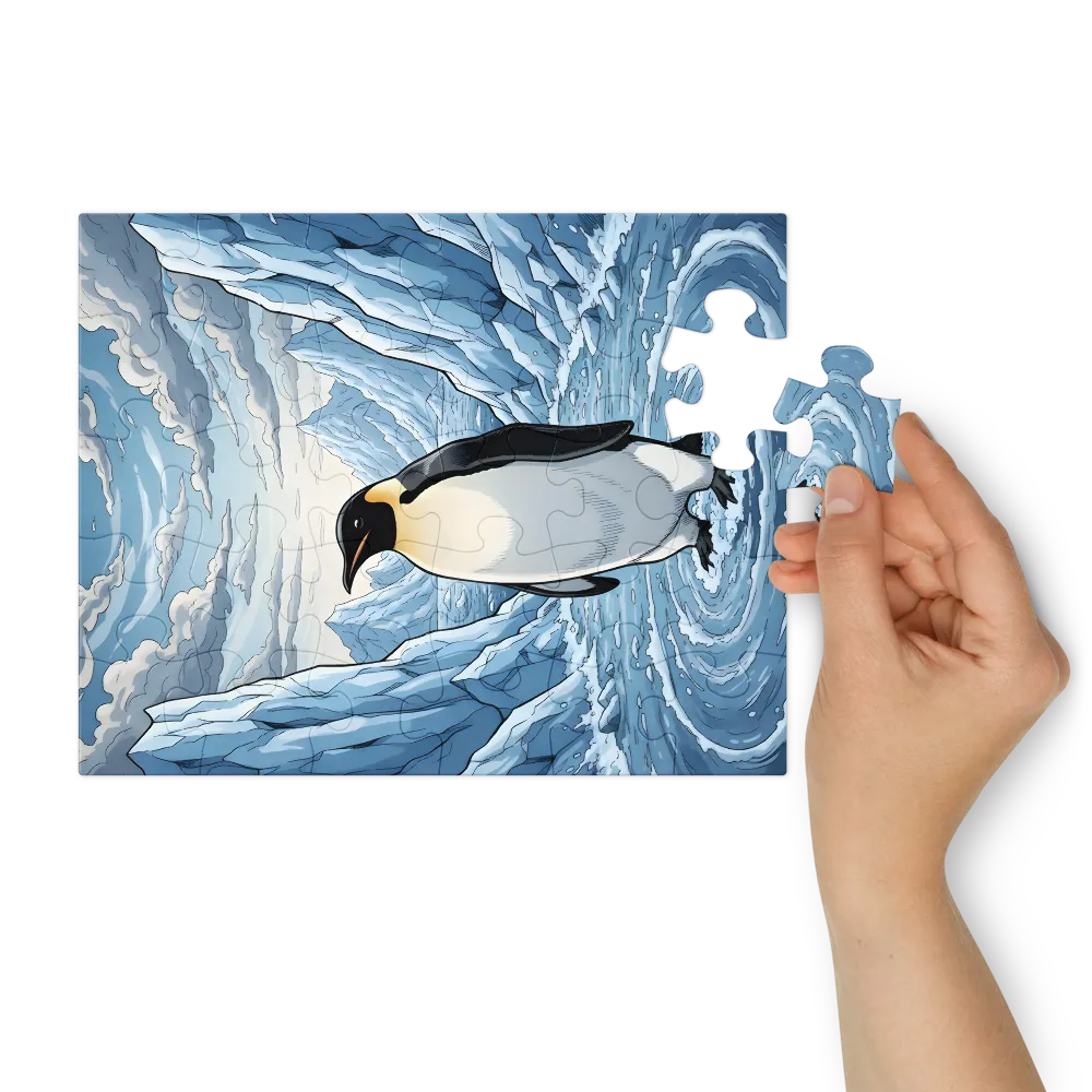 Emperor on Ice 
 Jigsaw Puzzle in Tin Box