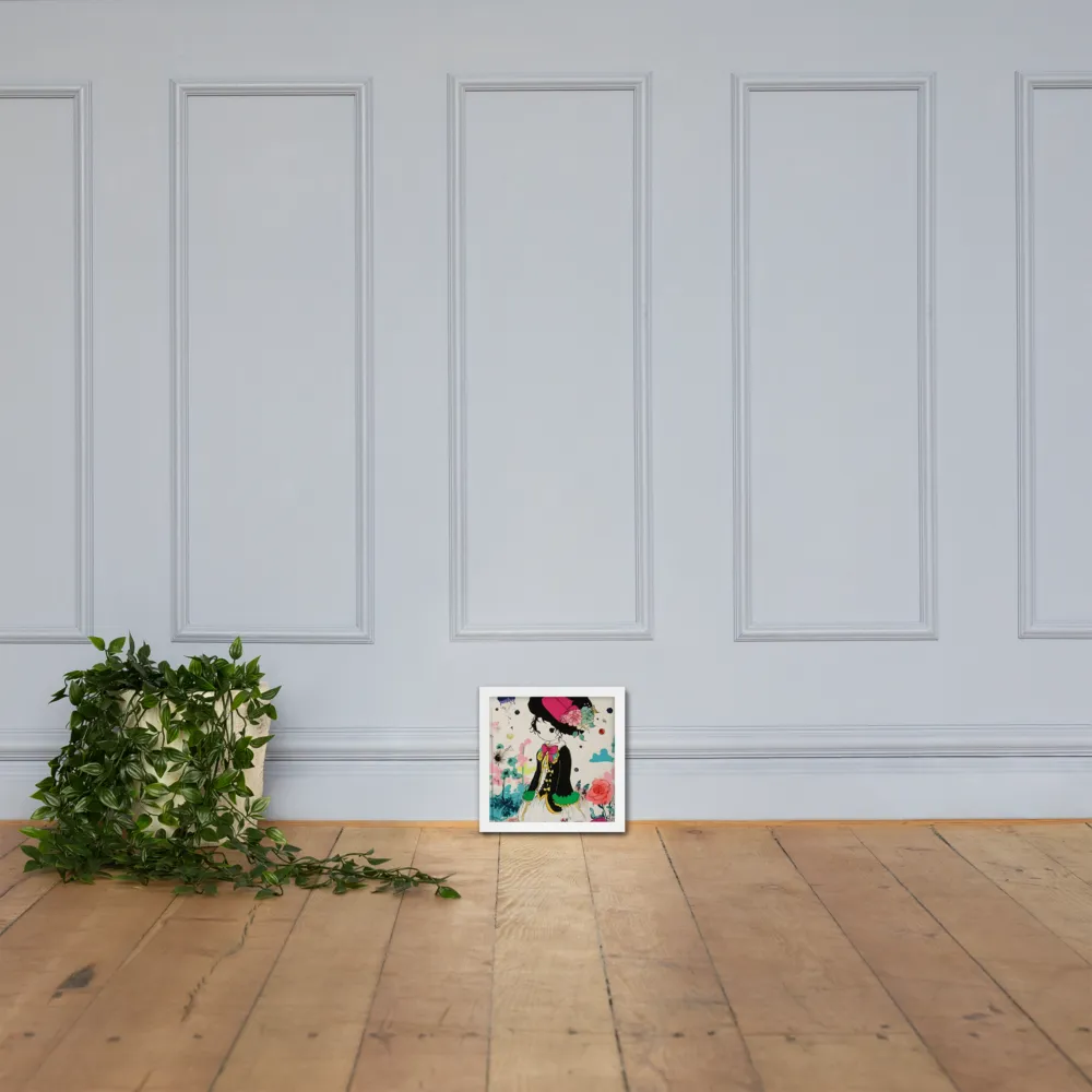 Whimsical Garden Reverie | Poster with White Frame | 10″×10″