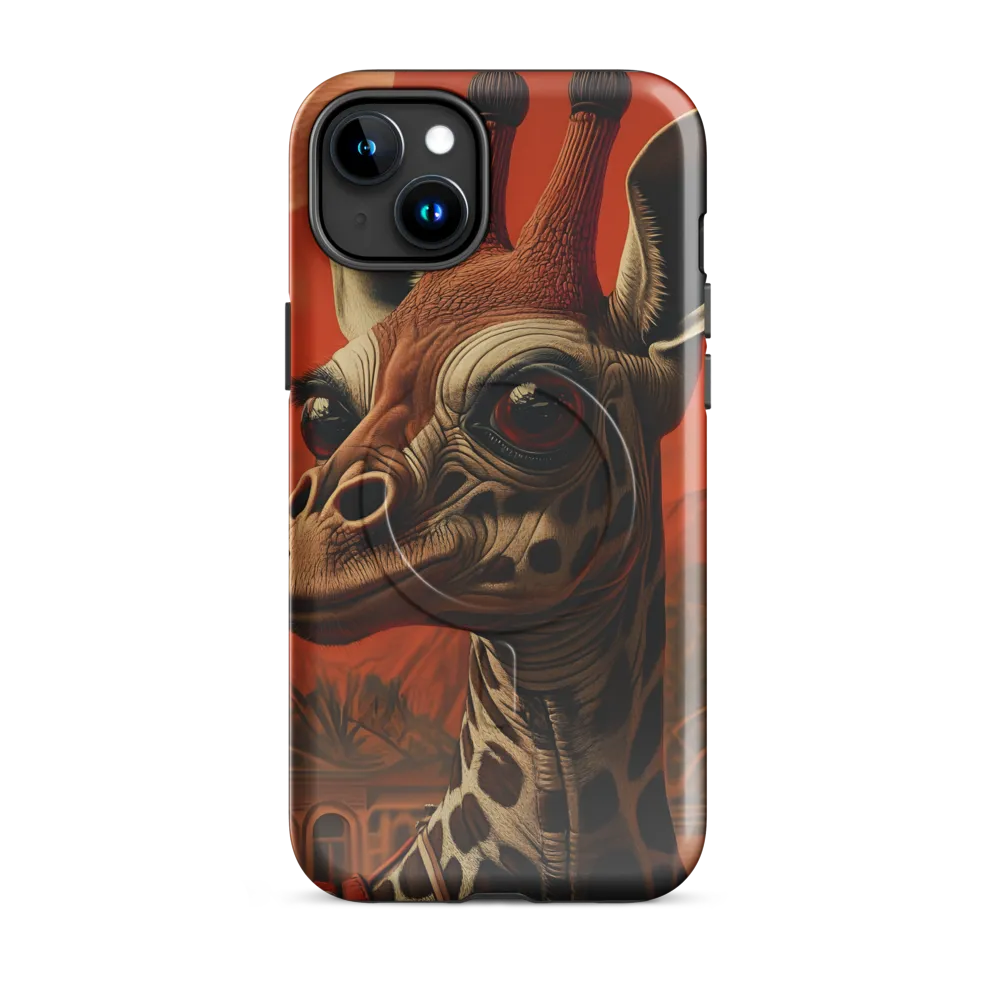 Whimsical Giraffe in an Orange Dreamscape