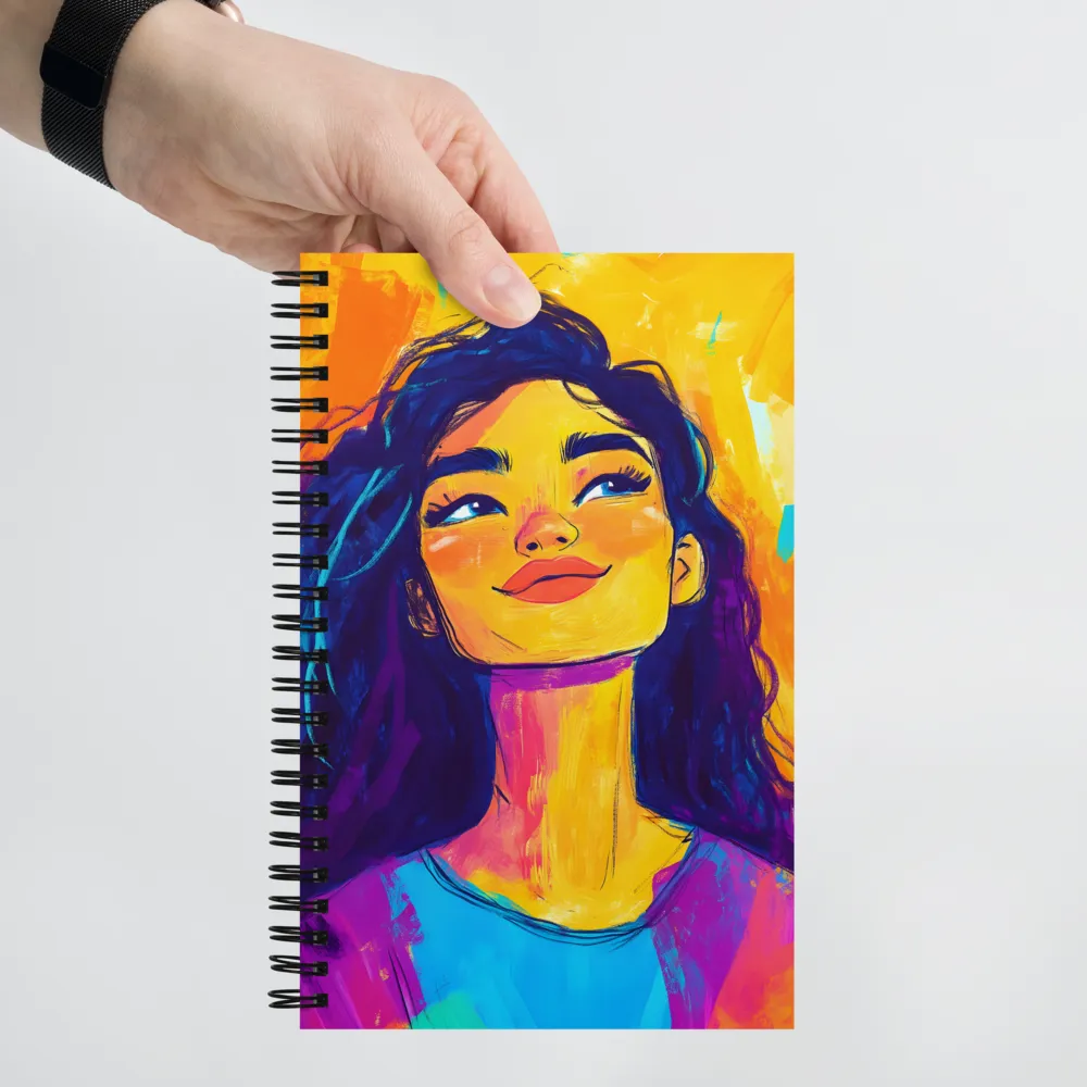 Radiant Joy: A Portrait of Confidence | Spiral Notebook