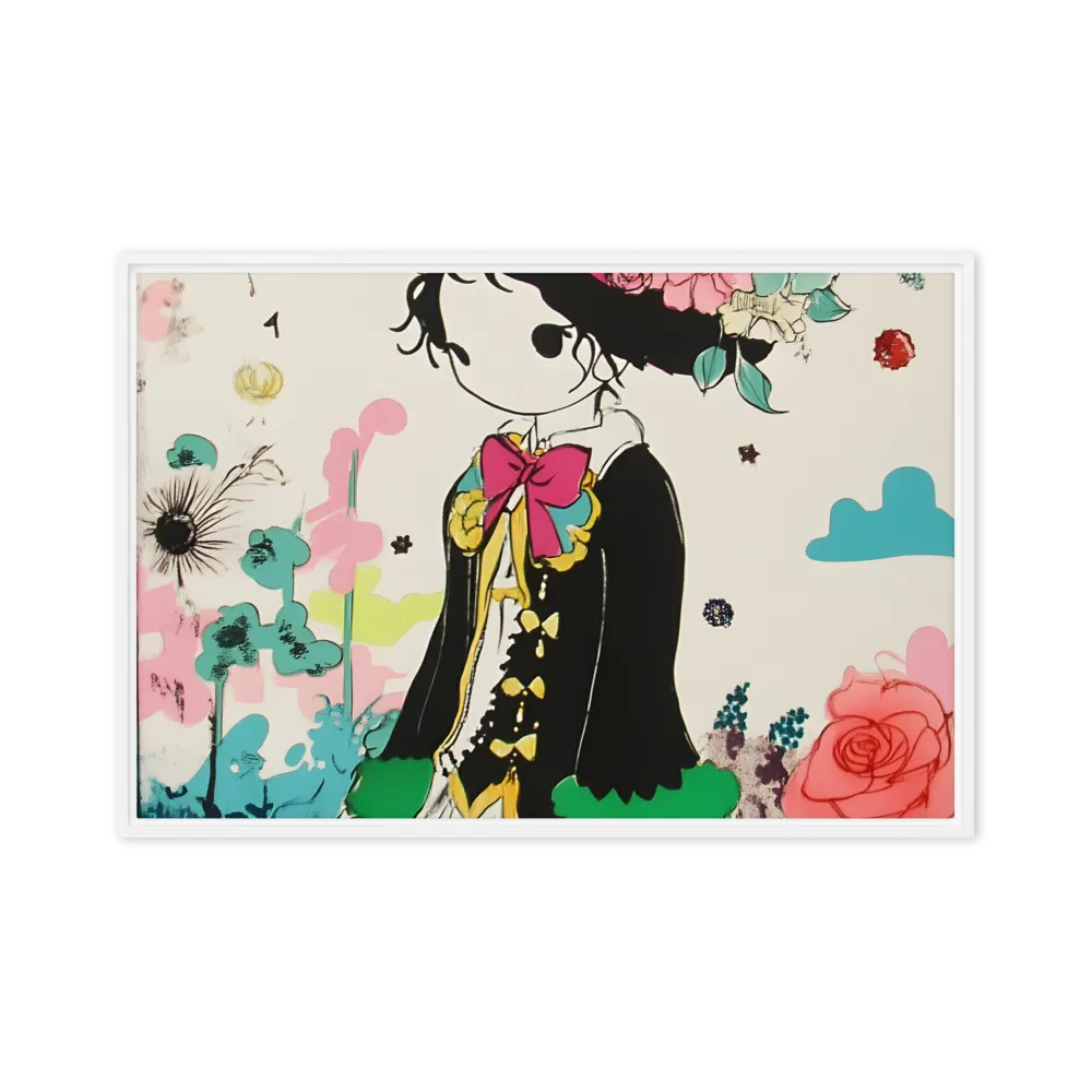 Whimsical Garden Reverie | Canvas with White Frame | 20″×30″