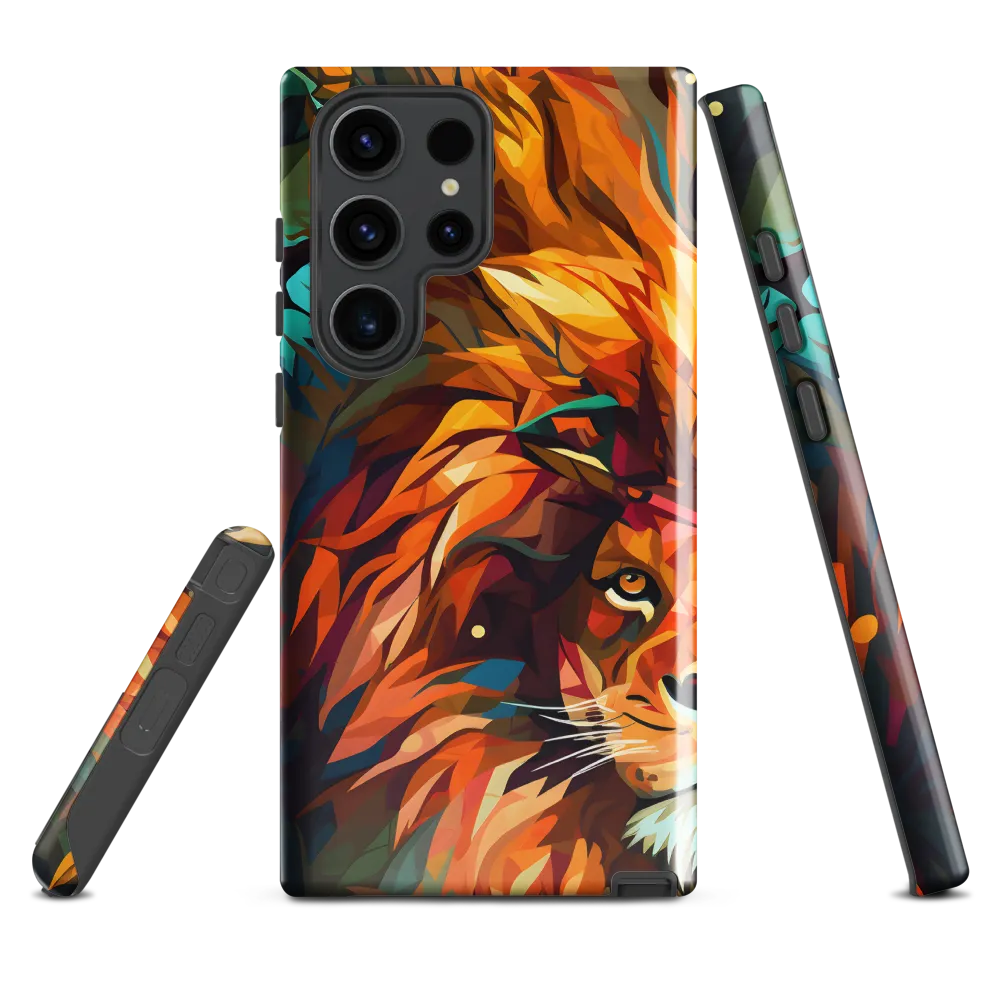 Majestic Gaze: The Polygonal Lion