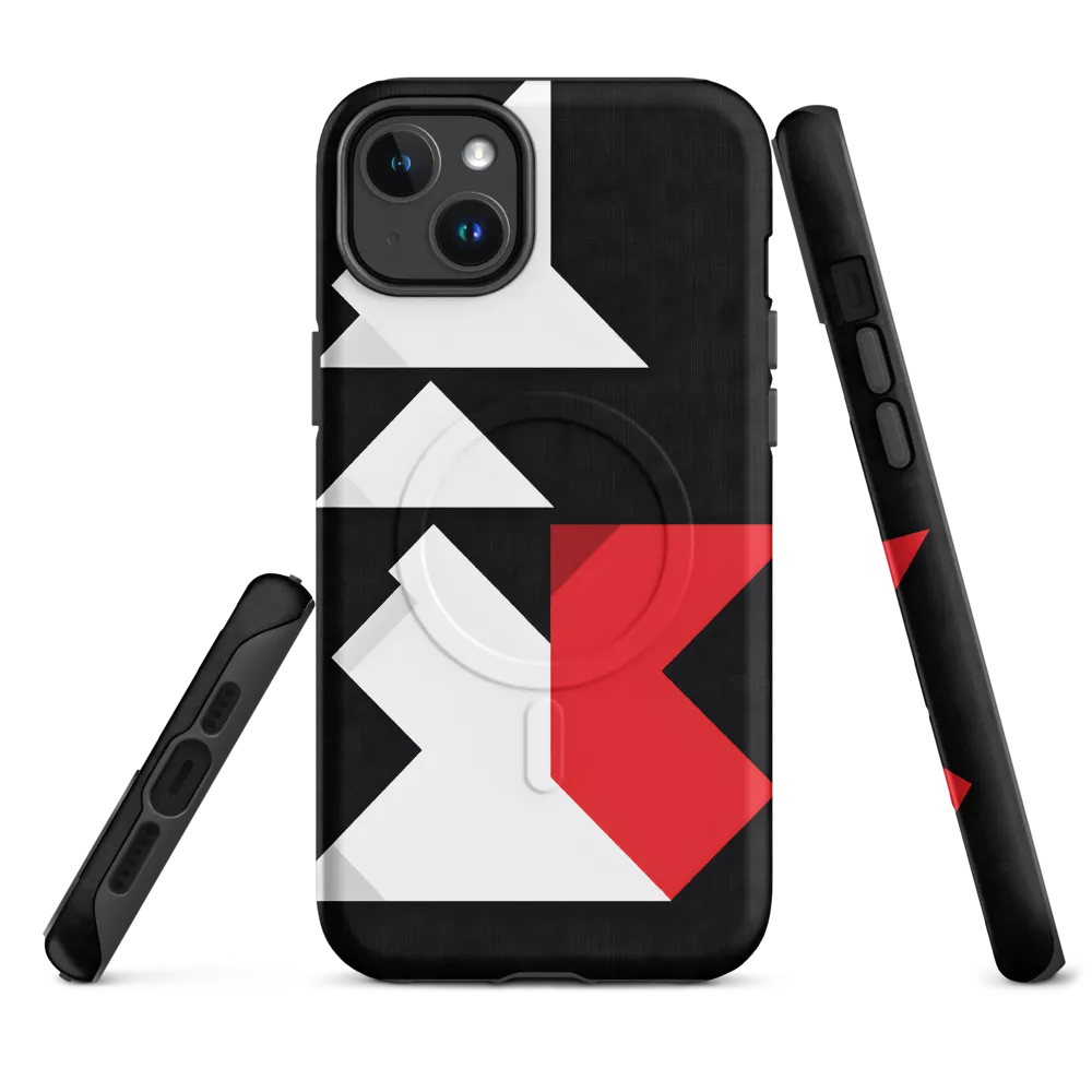 Geometric Symphony in Contrast | Phone Case |  14 Plus | MagSafe® Tough Case | Matte