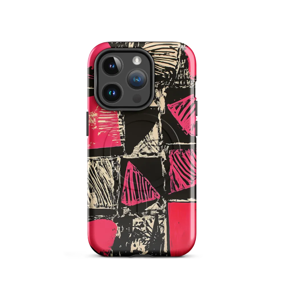 Geometric Symphony in Pink and Black