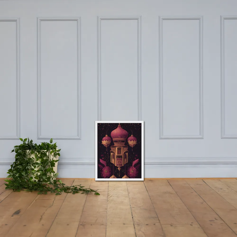 Ornate Harmony: A Digital Floral Architecture | Poster with White Frame | 16″×20″