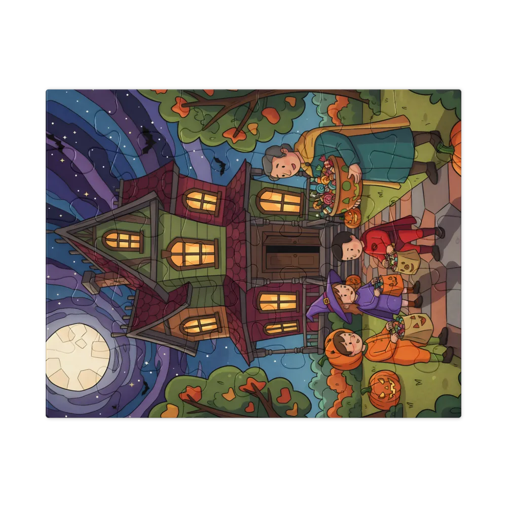 Moonlit Trick-or-Treat 
 Jigsaw Puzzle in Tin Box