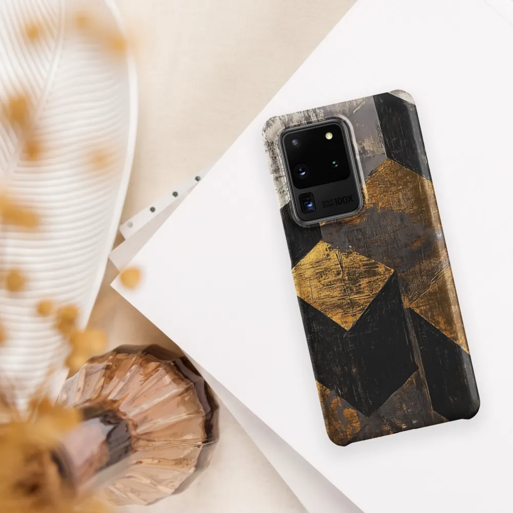Geometric Harmony in Gold and Black | Phone Case |  S20 Ultra | Snap Case | Matte