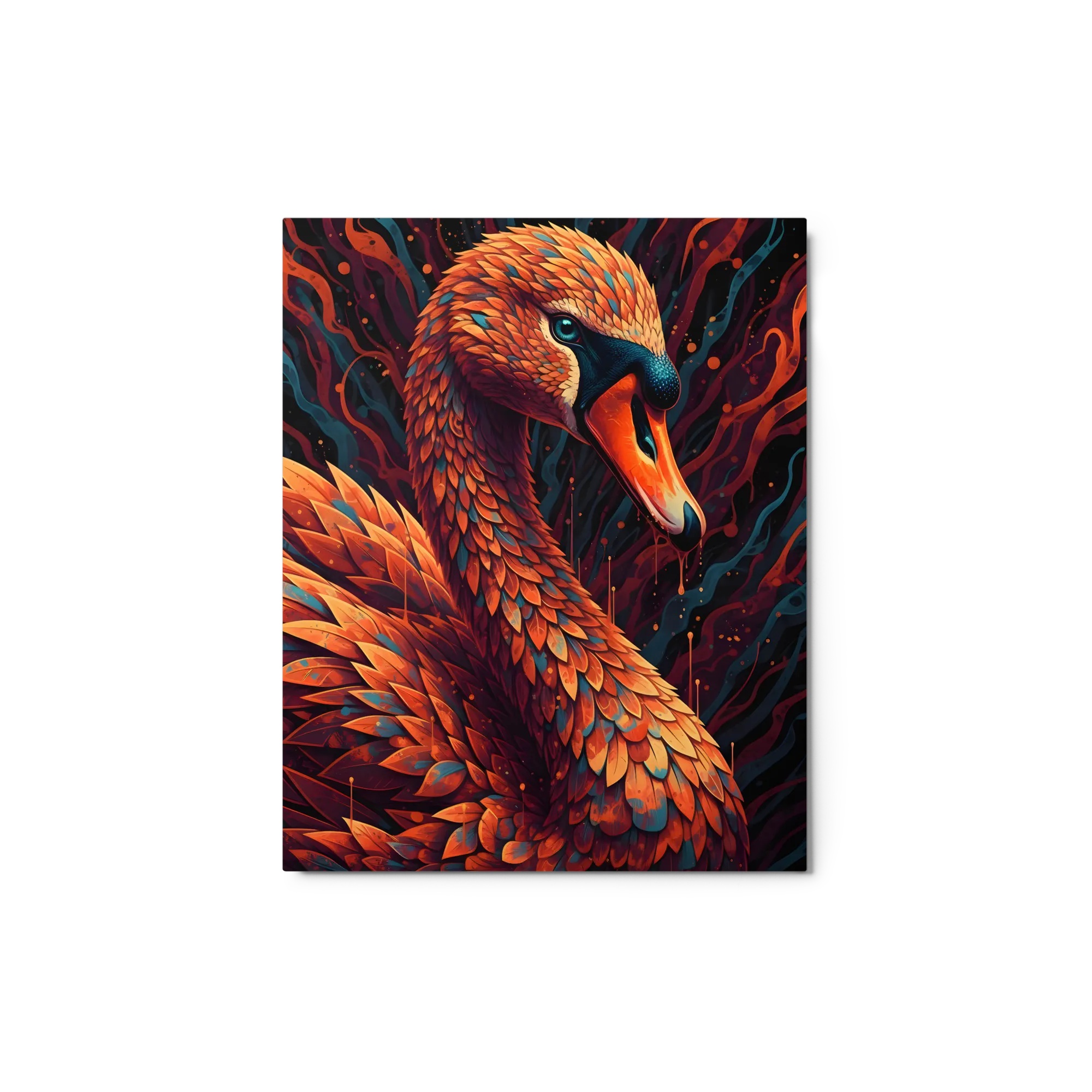 Ember Swan 
 Metal Print | 8″x 10″