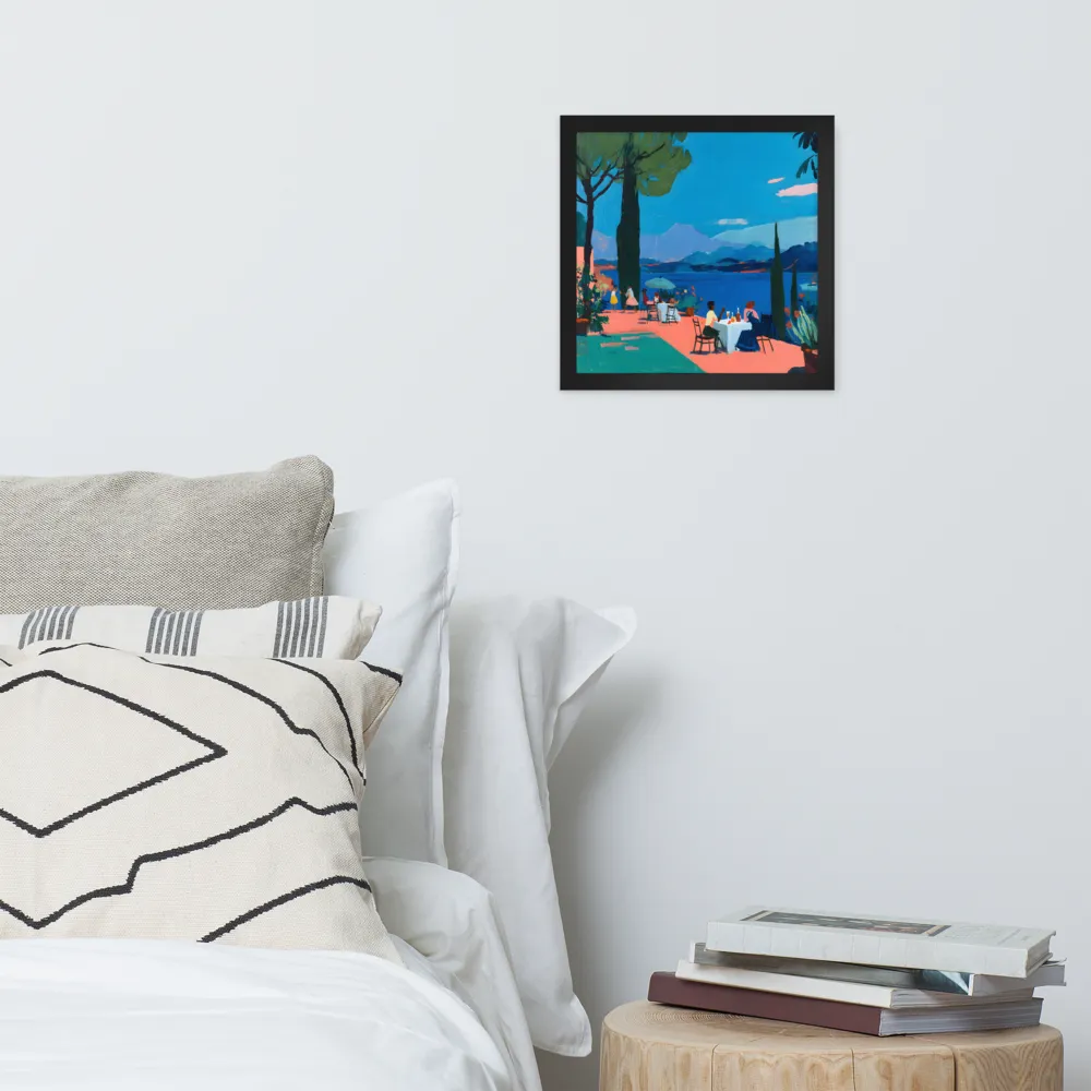 Lakeside Terrace 
 Poster with Black Frame | 12″x 12″