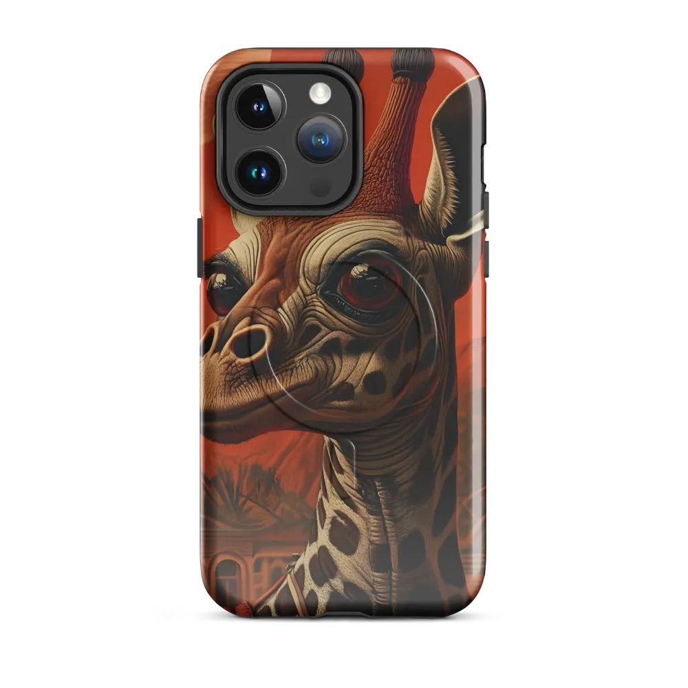 Whimsical Giraffe in an Orange Dreamscape
