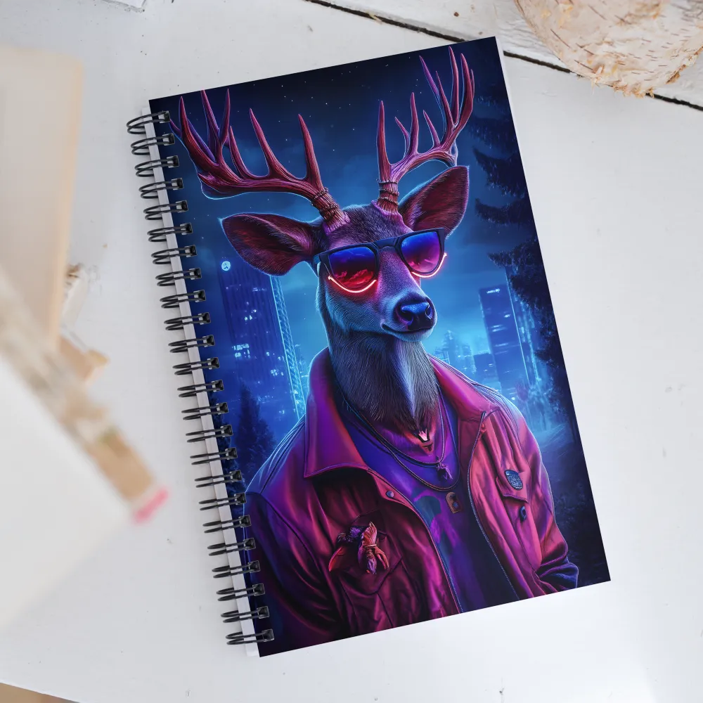 Urban Serenade: The Cool Deer | Spiral Notebook