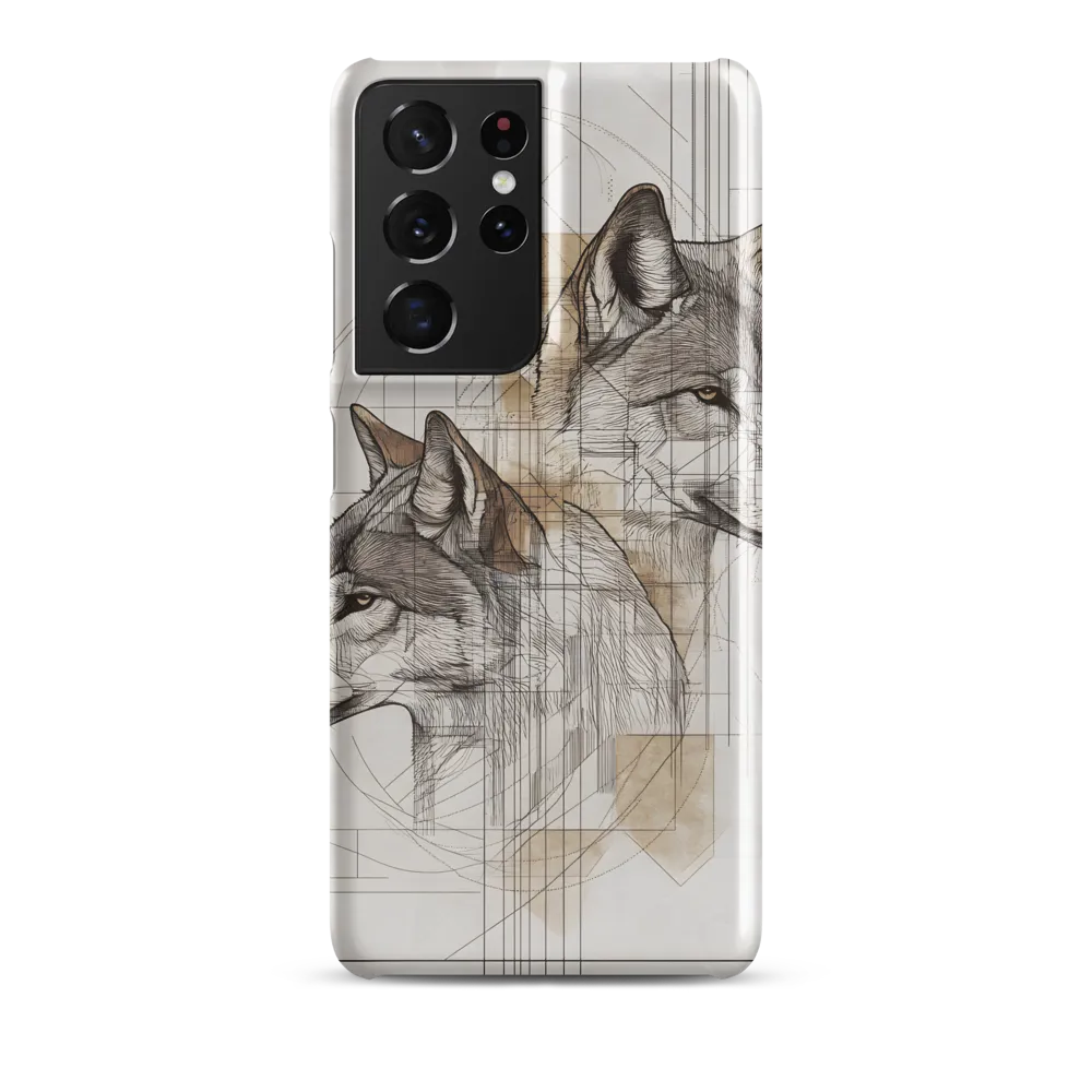 Geometric Harmony: The Essence of Wolves | Phone Case |  S21 Ultra | Snap Case | Glossy