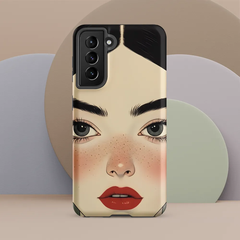 Serenity Captured: A Modern Portrait | Phone Case |  S21 FE | Tough Case | Matte