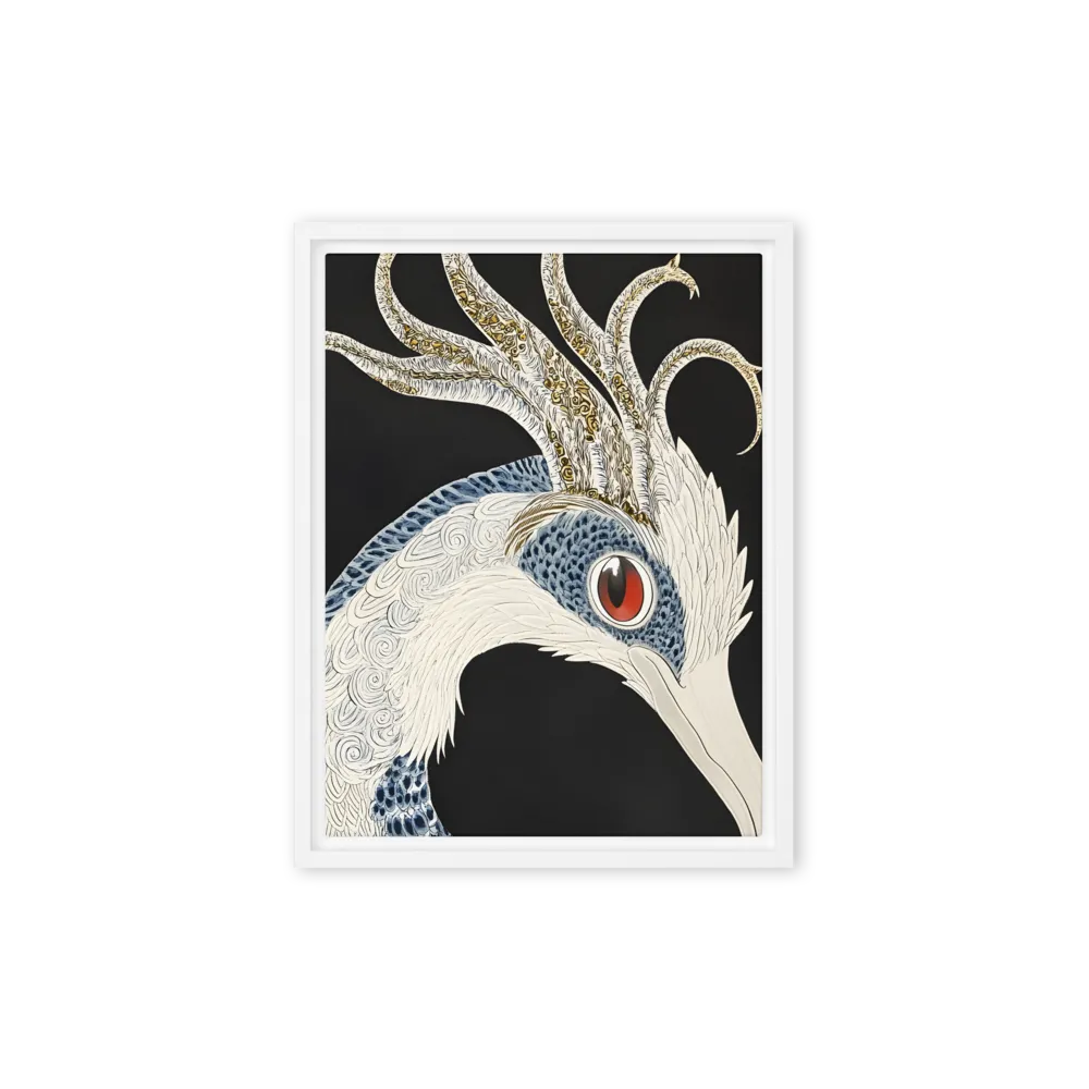 Elegance of the Majestic Peacock | Canvas with White Frame | 9″×12″