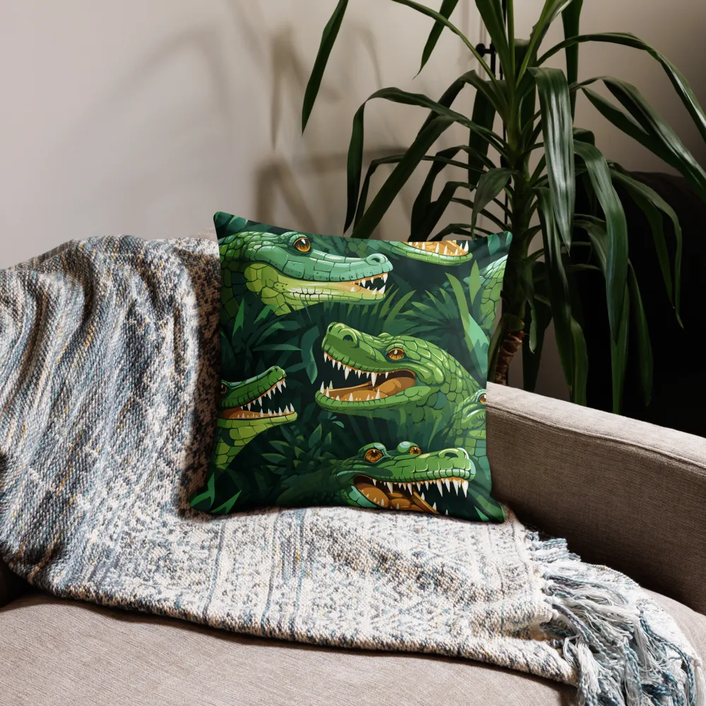 Fierce Crocodilian Medley | Pillow Case | 18″×18″