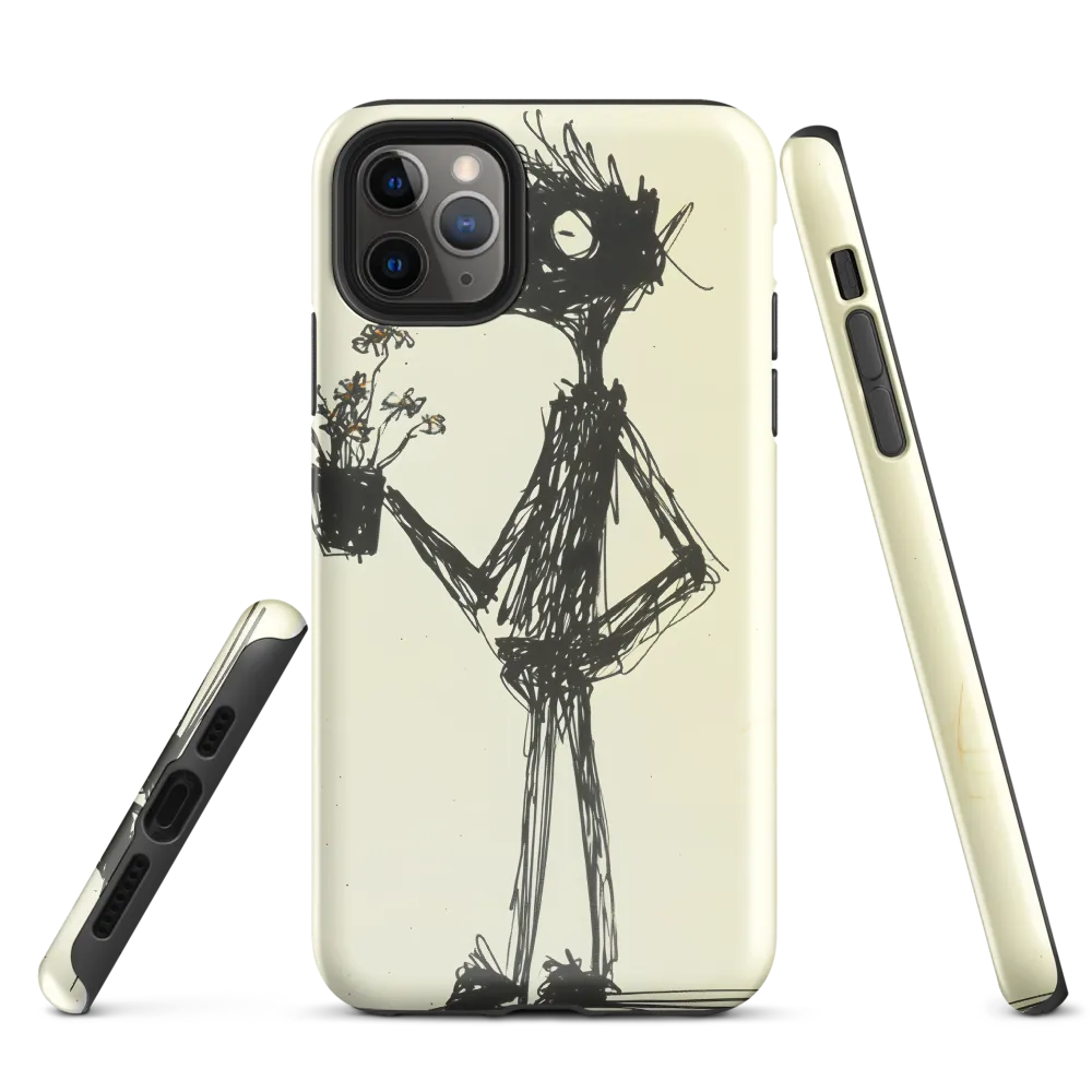 Whimsical Figure with Flowers | Phone Case |  11 Pro Max | Tough Case | Glossy