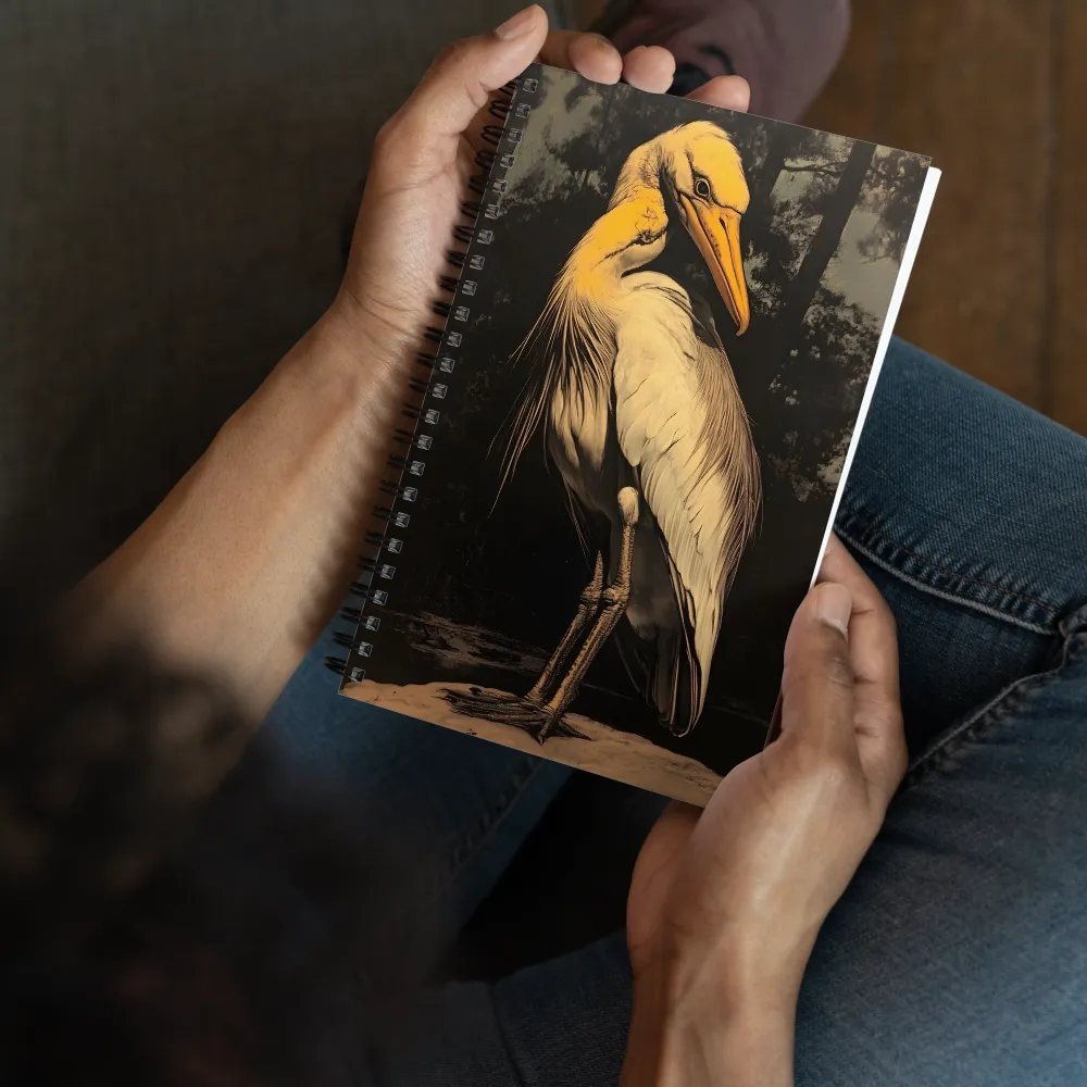 Majestic Egret in Twilight | Spiral Notebook