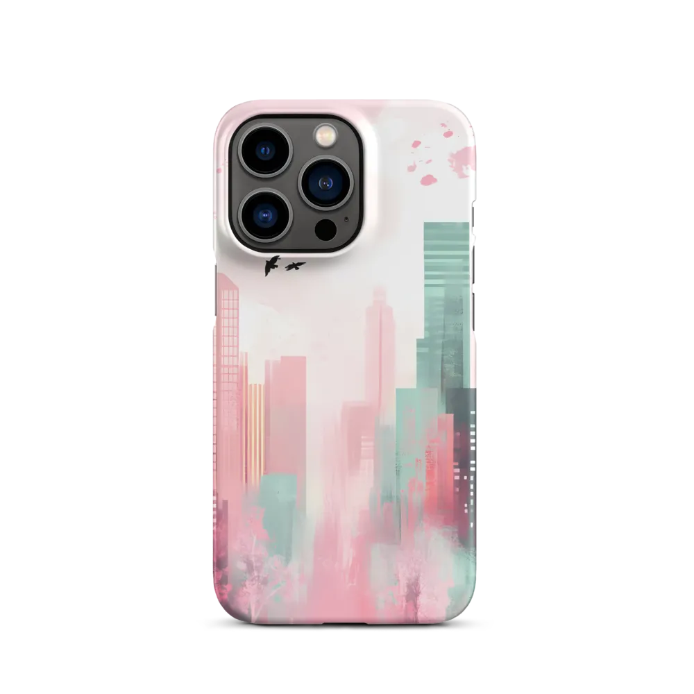 Dreamy Cityscape in Pink and Cyan