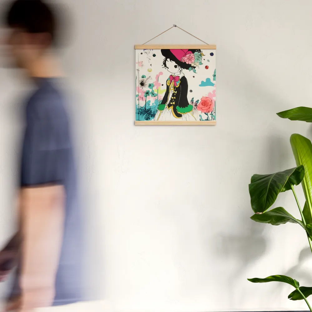 Whimsical Garden Reverie | Poster With Oak Wood Hanger | 16″×16″