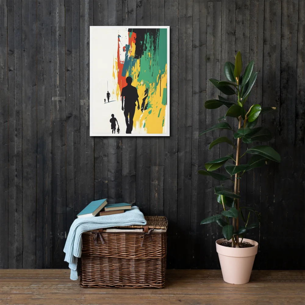 Journey of Silhouettes | Canvas with White Frame | 20″×28″