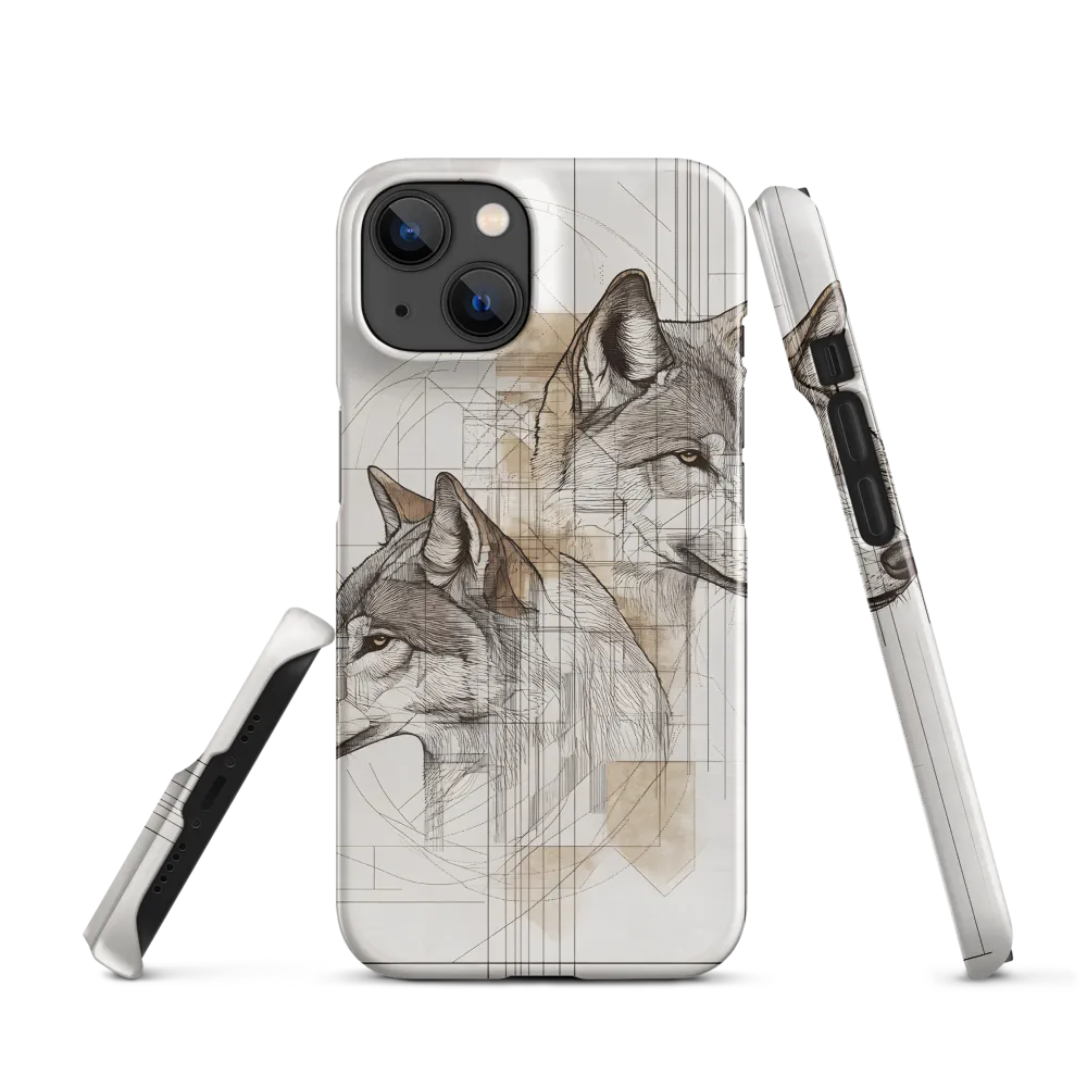 Geometric Harmony: The Essence of Wolves | Phone Case |  14 | Snap Case | Glossy