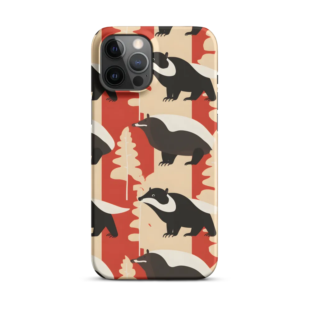 Wildlife Pattern: The Badger Tale | Phone Case |  12 Pro Max | Snap Case | Matte