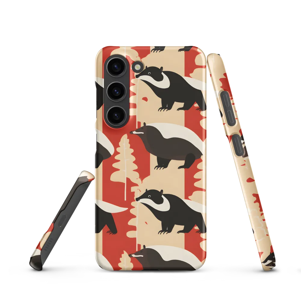 Wildlife Pattern: The Badger Tale | Phone Case |  S23 | Snap Case | Matte