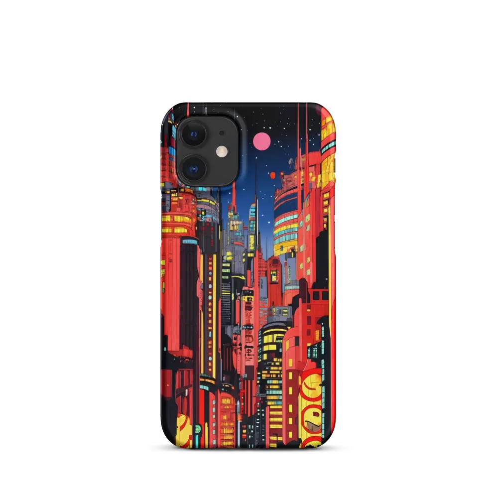 Neon Dreams: A Cyberpunk Cityscape | Phone Case |  12 Mini | Snap Case | Matte